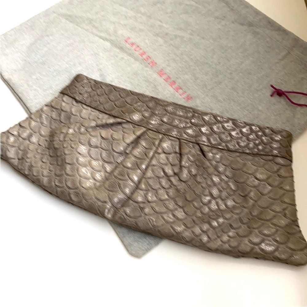 Lauren Merkin Tatum Leather Clutch - Taupe